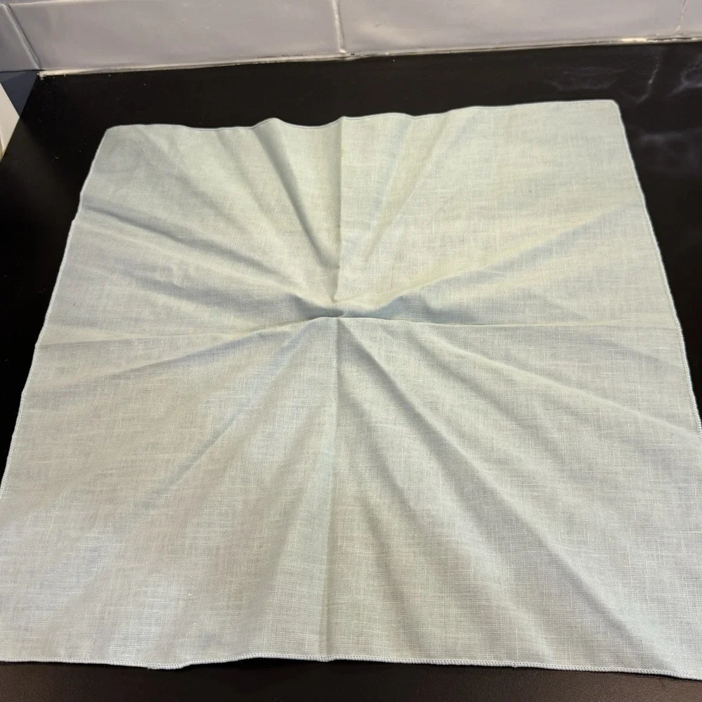 Vintage Cloth Linen Napkins Baby Blue  18